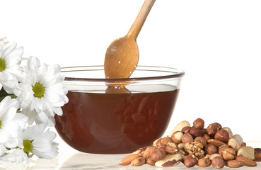 White flowers and honey