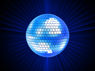blaue disco kugel