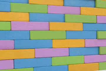 wall with wooden blocks