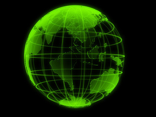 grüner transparenter globus