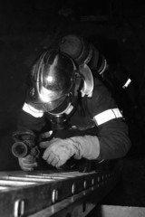 Fototapeta premium pompiers echelle