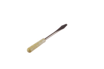 Small flat white screwdriver