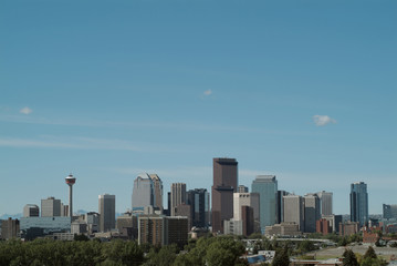 Fototapeta na wymiar Calgary Downtown w kierunku wschodnim