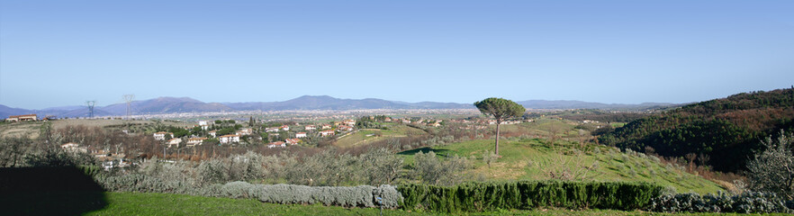 Fototapeta na wymiar Panorama dalla Villa il Granduca, Carmignano.