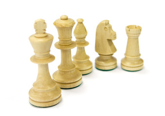 Isolated chess pieces