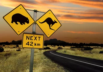 Washable wall murals Australia Australian road sign