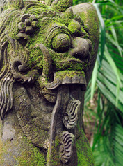 Bali Stone Statue with Moss 