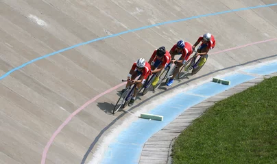 Printed kitchen splashbacks Bicycles Races on a bicycle track