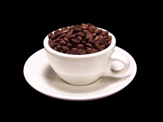 Cup of coffee beans