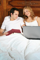 working in bed