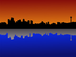 Obraz premium Seattle at dusk