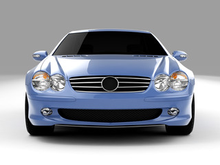 light-blue sports car