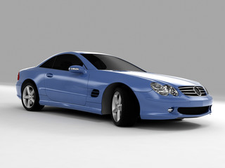 light-blue sports car