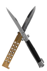 Switchblade knifes crossed