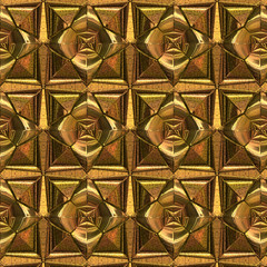 Illustration of golden color precious metal with square pattern