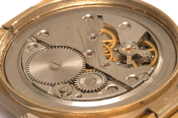 Watch mechanism close up