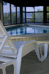 Deck chair on the pool