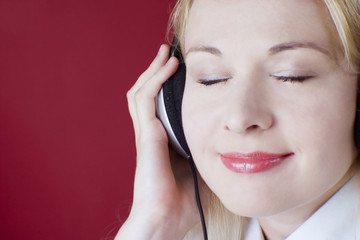 Young woman listening to music