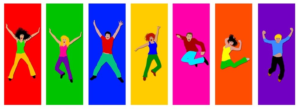 young happy people