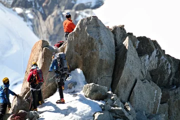 Afwasbaar Fotobehang Alpinisme bergbeklimmers
