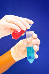 Naklejka premium Researcher working with chemicals