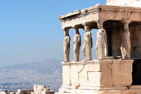 porch of the caryatids, in athens