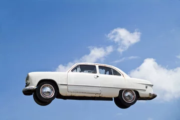 Selbstklebende Fototapete Schnelle Autos Flying Car