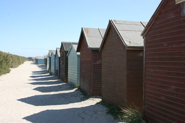 Fototapeta na wymiar seaside beach huts