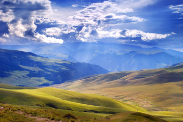 Light in the mountains (Tien Shan) - obrazy, fototapety, plakaty