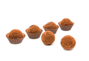 Chocolate sweets. A truffle