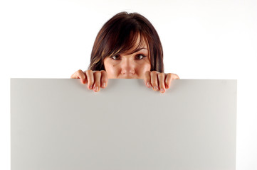 Fototapeta premium woman holding a banner #11