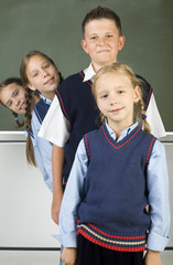 Line of pupils