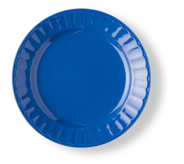 blank blue dish