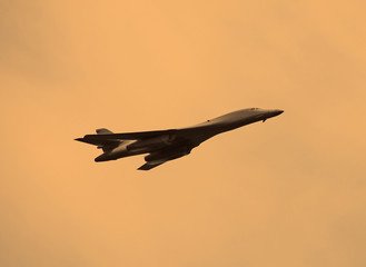 Strategic bomber carrying nuclear weapons