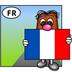 'Brownie' Carrying the French Flag, The Tricolore.