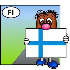 'Brownie' Presenting the Flag of Finland