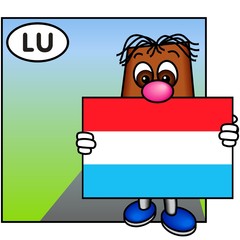 'Brownie' Bearing the Flag of Luxembourg