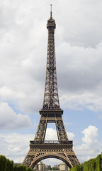 Eiffel tower on cloud sky