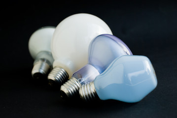 lamps on the black 3-isolated