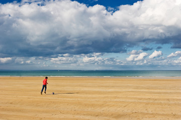 foot sur la plage
