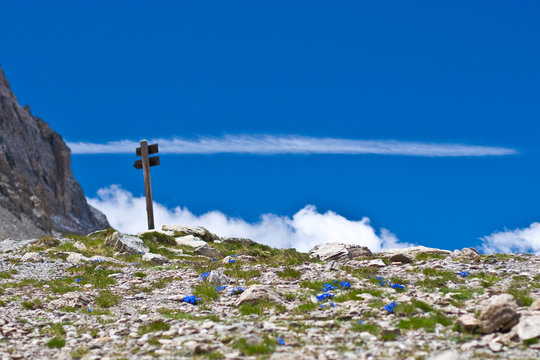 panneau en montagne