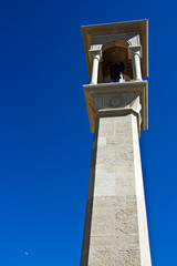 Obelisk with a sculpture of the sacred. San Marino.