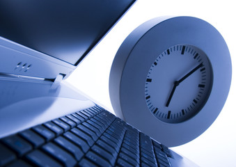 Laptop & Clock