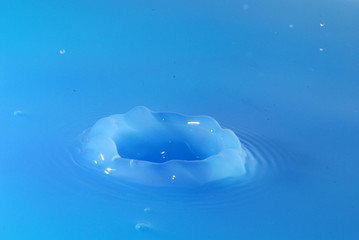 Bouncing water droplet on the water surface