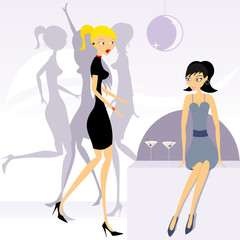 Group of young women having fun