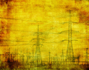 high voltage, industrial grunge background