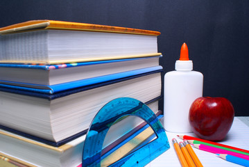 School with blackboard background