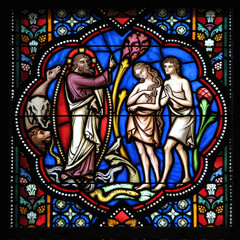 bruxelles - cathédrale saint michel - adam et eve