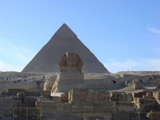 Sphinx and the pyramid, Giza