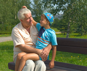 Fototapeta premium The grandfather and grandson